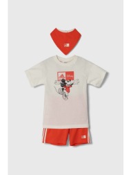 σετ μωρού adidas χρώμα: κόκκινο 100% βαμβάκι