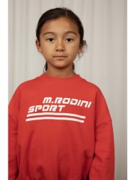 παιδική βαμβακερή μπλούζα mini rodini χρώμα: κόκκινο 100% οργανικό βαμβάκι