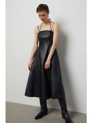 δερμάτινο φόρεμα answear lab χρώμα: μαύρο 100% φυσικό δέρμα
