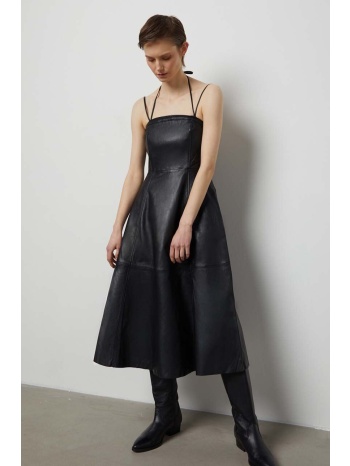 δερμάτινο φόρεμα answear lab χρώμα μαύρο 100% φυσικό δέρμα