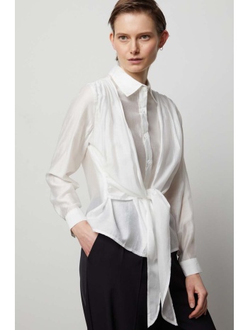 πουκάμισο answear lab χρώμα άσπρο 90% βισκόζη, 10%