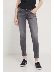 τζιν παντελόνι tommy jeans scarlett χρώμα: γκρι 81% βαμβάκι, 14% lyocell, 4% ελαστομυλίστερ, 1% σπαν