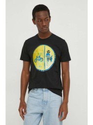 βαμβακερό μπλουζάκι ps paul smith ανδρικά, χρώμα: μαύρο 100% βαμβάκι