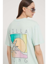 βαμβακερό μπλουζάκι billabong γυναικεία, χρώμα: τιρκουάζ 100% βαμβάκι