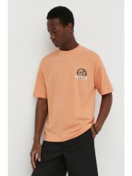 βαμβακερό μπλουζάκι drykorn ανδρικά, χρώμα: πορτοκαλί 100% βαμβάκι
