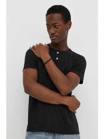 βαμβακερό μπλουζάκι marc o`polo ανδρικά, χρώμα μαύρο 100%