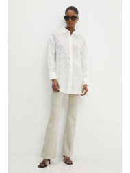 πουκάμισο answear lab χρώμα: άσπρο 65% βαμβάκι, 35% πολυεστέρας
