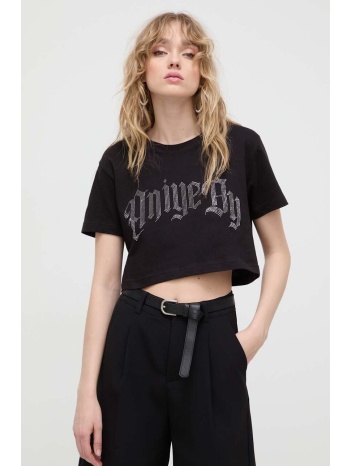 βαμβακερό μπλουζάκι aniye by γυναικεία, χρώμα μαύρο 100%
