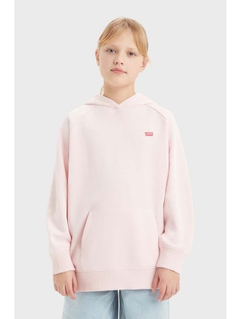 παιδική μπλούζα levi`s lvg pullover hoodie χρώμα ροζ, με