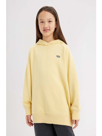 παιδική μπλούζα levi`s lvg pullover hoodie χρώμα κίτρινο