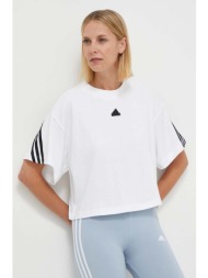 βαμβακερό μπλουζάκι adidas γυναικεία, χρώμα: άσπρο 100% βαμβάκι