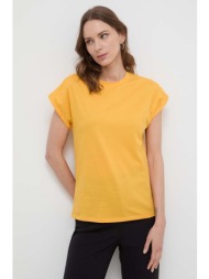 βαμβακερό μπλουζάκι marella γυναικεία, χρώμα: πορτοκαλί 100% βαμβάκι