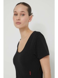 μπλουζάκι hugo 2-pack χρώμα: μαύρο 95% βαμβάκι, 5% σπαντέξ