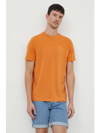 βαμβακερό μπλουζάκι lindbergh ανδρικά, χρώμα πορτοκαλί