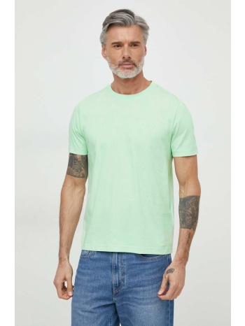 βαμβακερό μπλουζάκι boss green ανδρικά, χρώμα πράσινο 100%