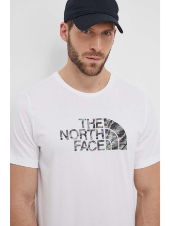 βαμβακερό μπλουζάκι the north face ανδρικά, χρώμα άσπρο