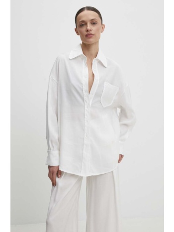πουκάμισο answear lab χρώμα άσπρο 80% βισκόζη, 20% βαμβάκι