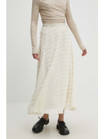 βαμβακερή φούστα answear lab χρώμα μπεζ 100% βαμβάκι