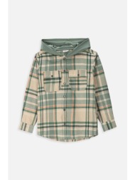 παιδικό βαμβακερό πουκάμισο coccodrillo χρώμα: πράσινο 100% βαμβάκι