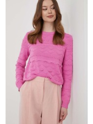 βαμβακερό πουλόβερ united colors of benetton χρώμα: ροζ 100% βαμβάκι