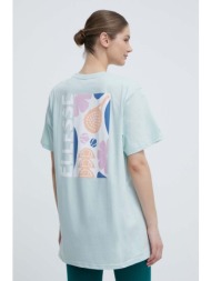 βαμβακερό μπλουζάκι ellesse γυναικεία, χρώμα: τιρκουάζ 100% βαμβάκι