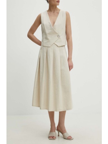 φούστα answear lab χρώμα μπεζ 80% βαμβάκι, 16%