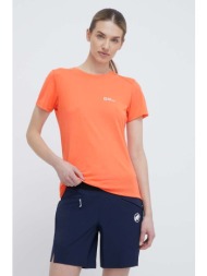αθλητικό μπλουζάκι jack wolfskin vonnan χρώμα: πορτοκαλί, 1810061 100% πολυεστέρας