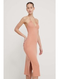 φόρεμα roxy χρώμα: ροζ, erjkd03467 95% πολυεστέρας, 5% σπαντέξ