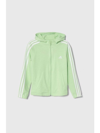 παιδική μπλούζα adidas χρώμα πράσινο, με κουκούλα 77%