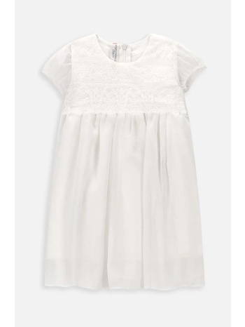 φόρεμα μωρού coccodrillo χρώμα άσπρο 97% πολυεστέρας, 3%
