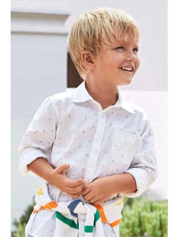 παιδικό βαμβακερό πουκάμισο mayoral χρώμα άσπρο 100%