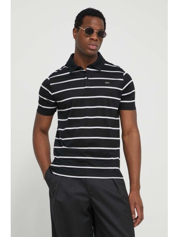 βαμβακερό μπλουζάκι πόλο paul&shark χρώμα μαύρο 100%
