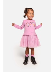φόρεμα μωρού coccodrillo χρώμα: ροζ 95% βαμβάκι, 5% σπαντέξ