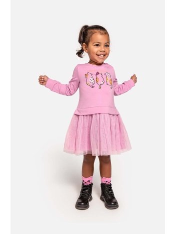 φόρεμα μωρού coccodrillo χρώμα ροζ 95% βαμβάκι, 5% σπαντέξ
