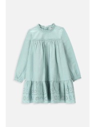 παιδικό φόρεμα coccodrillo χρώμα: πράσινο 90% βαμβάκι, 10% λινάρι