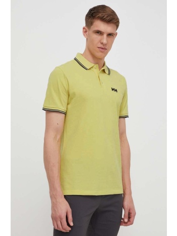 βαμβακερό μπλουζάκι πόλο helly hansen χρώμα κίτρινο 100%