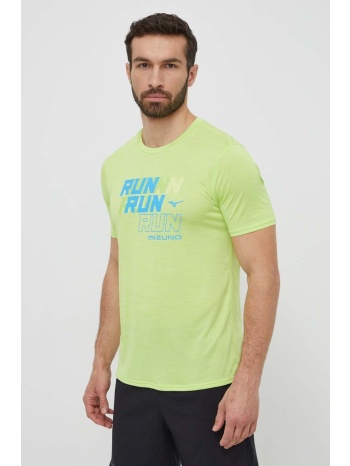 μπλουζάκι για τρέξιμο mizuno core run χρώμα πράσινο