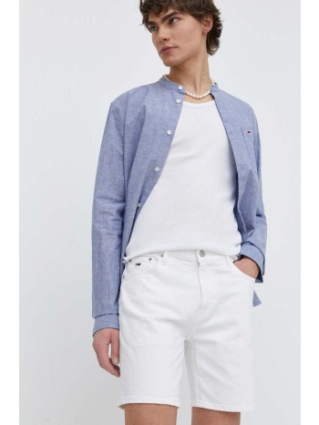 τζιν σορτς tommy jeans χρώμα άσπρο, dm0dm18790 99%
