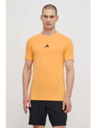 μπλουζάκι προπόνησης adidas performance d4t χρώμα: κίτρινο, is3818 81% ανακυκλωμένος πολυεστέρας, 14