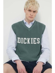 βαμβακερό γιλέκο dickies melvern vest χρώμα: πράσινο, dk0a4yyp 100% βαμβάκι
