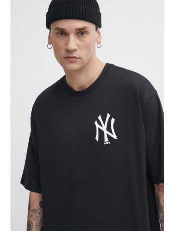 βαμβακερό μπλουζάκι new era ανδρικό, χρώμα μαύρο, new york