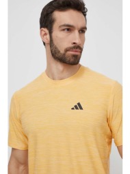 μπλουζάκι προπόνησης adidas performance χρώμα: κίτρινο, it5402 92% ανακυκλωμένος πολυεστέρας, 8% σπα
