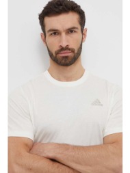 βαμβακερό μπλουζάκι adidas ανδρικό, χρώμα: μπεζ, is1318 100% βαμβάκι