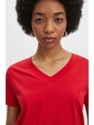 βαμβακερό μπλουζάκι medicine γυναικεία, χρώμα: κόκκινο 100% βαμβάκι