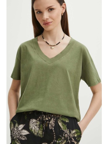 βαμβακερό μπλουζάκι medicine γυναικεία, χρώμα πράσινο 100%
