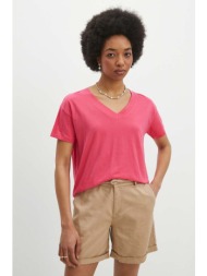 βαμβακερό μπλουζάκι medicine γυναικεία, χρώμα: ροζ 100% βαμβάκι