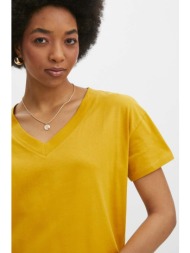 βαμβακερό μπλουζάκι medicine γυναικεία, χρώμα: κίτρινο 100% βαμβάκι