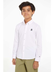 παιδικό πουκάμισο tommy hilfiger χρώμα: άσπρο 96% βαμβάκι, 4% σπαντέξ