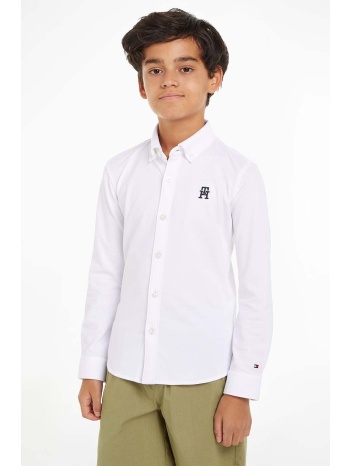 παιδικό πουκάμισο tommy hilfiger χρώμα άσπρο 96% βαμβάκι