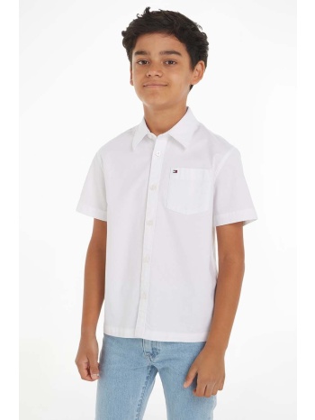 παιδικό πουκάμισο tommy hilfiger χρώμα άσπρο 97% βαμβάκι